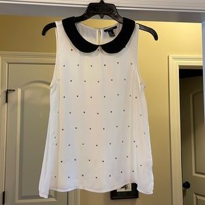 Forever 21 Blouse-Like Studded Tank Top with Peter Pan Collar